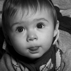 Jordan DEMEZ photo de bébés noir et blanc